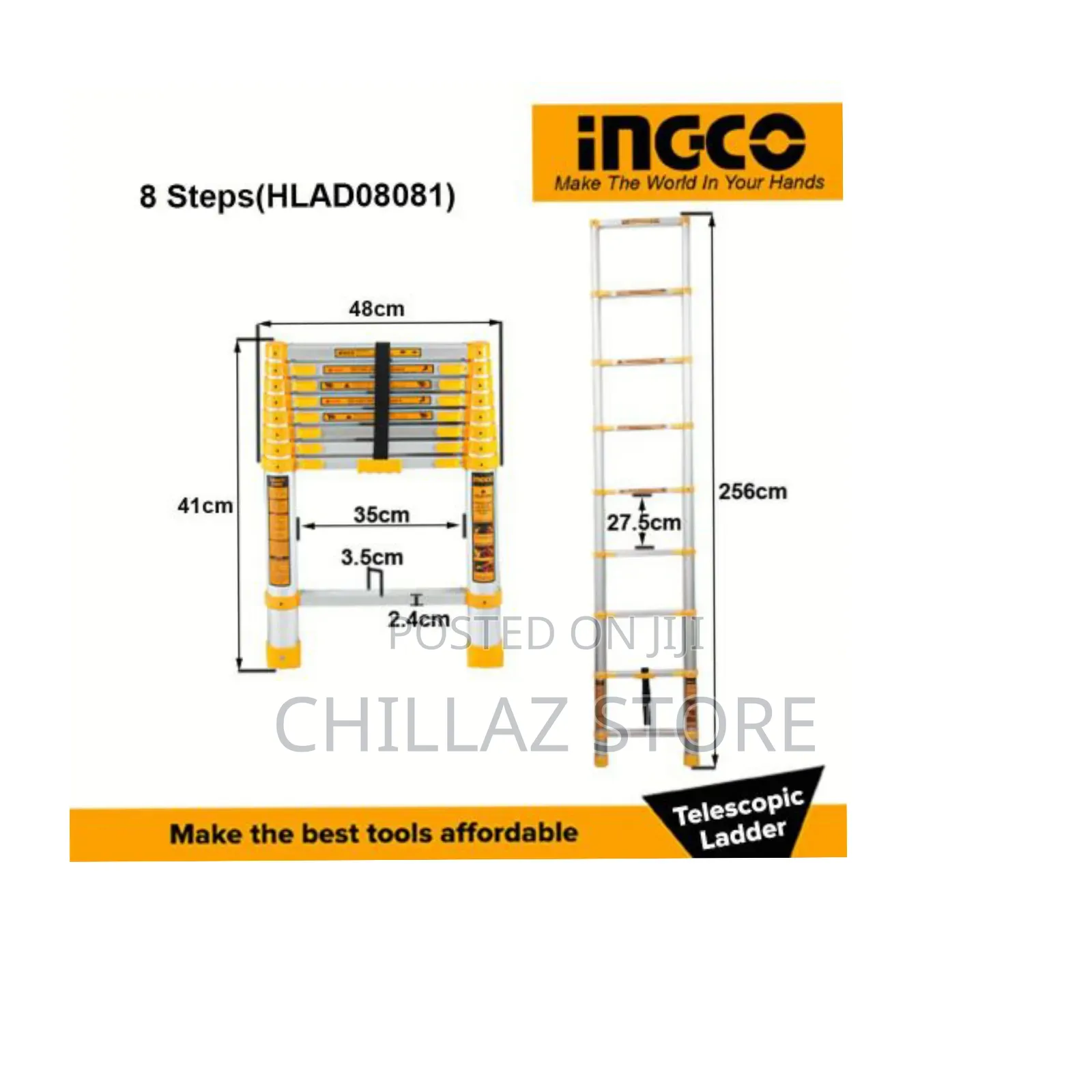 Ingco 8 Steps Telescopic Ladders.