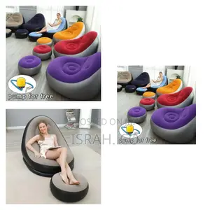 Intex Original Oozy Sofa Set and Free Pump - Grey,Black