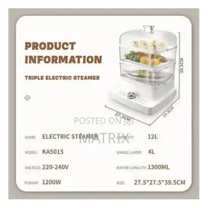 DSP 1300ml 3 Tier Electric Vegetable Food Steamer Cooking Pot