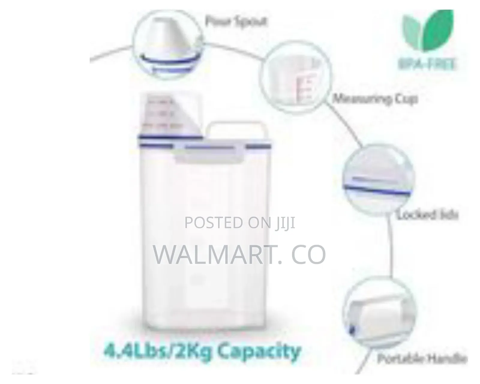 2 Plastic Food Storage Rice Cereal Container Bin White