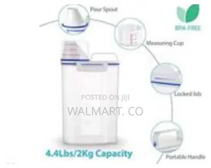 2 Plastic Food Storage Rice Cereal Container Bin White