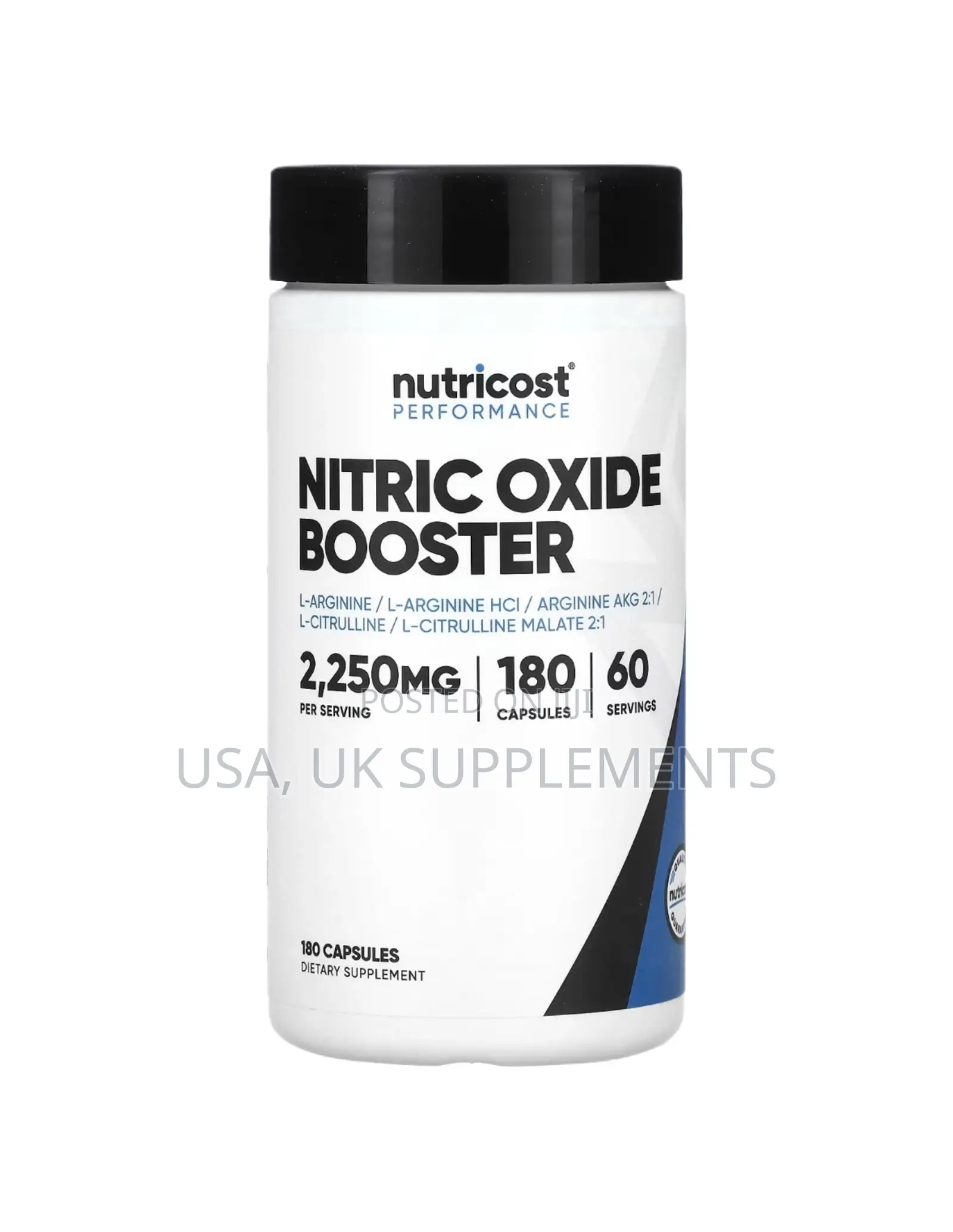L-Citrulline L-Arginine Nitric Oxide Booster 180capsules 2250mg