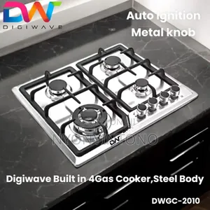 Digi Wave 60cm Inbuilt Full Gas 4 Burner Hob With Stainless Steel Body