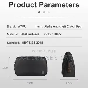 Wiwu Anti-Theft Clutch Bag for Phone Power Bank