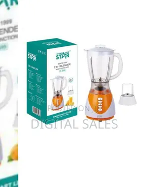 Winningstar 1.5l 2in1 Juicer Blender Chopper With 4-Blade Cup - Orange