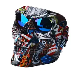 Cool Skull Motorcycle Face Mask Open Face Motorcycle Helmet