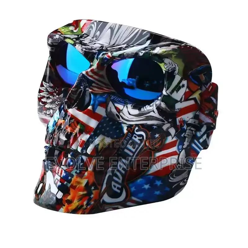 Cool Skull Motorcycle Face Mask Open Face Motorcycle Helmet