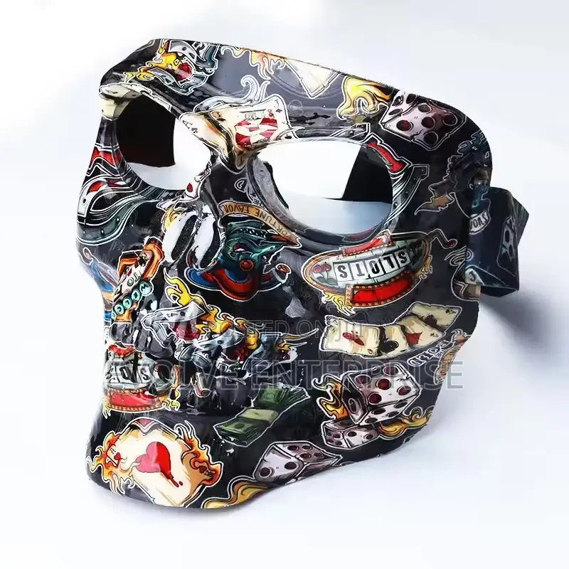 Cool Skull Motorcycle Face Mask Open Face Motorcycle Helmet