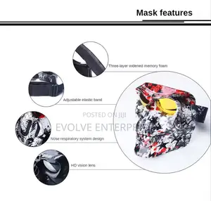 Cool Skull Motorcycle Face Mask Open Face Motorcycle Helmet