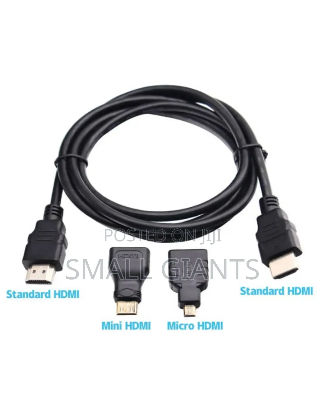 3-in-1 Hdmi Cable With Mini and Micro Hdmi Adapters