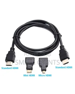 3-in-1 Hdmi Cable With Mini and Micro Hdmi Adapters