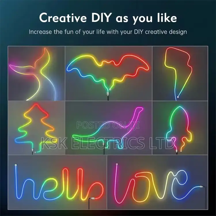 Led Neon Rope Light App Smart Control Slideshow Strip 5m