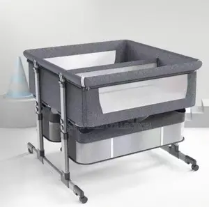 Baby Cot for Twins, Crib Next to Bed, Side Bed Crib for Baby