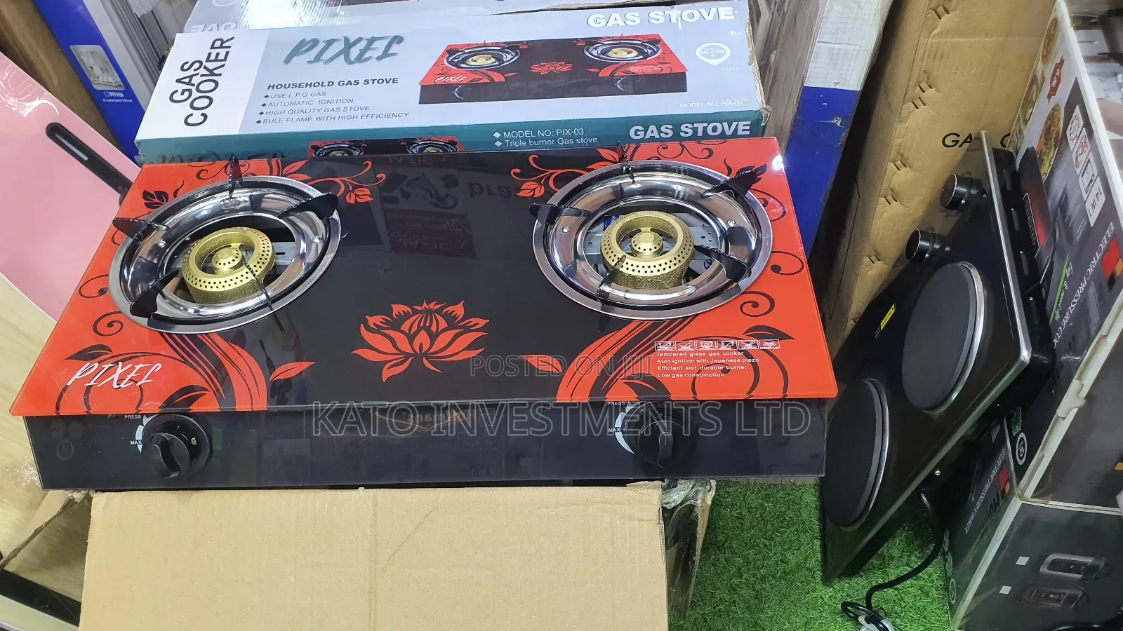 Pixel Glass Auto Ignition Burner Double