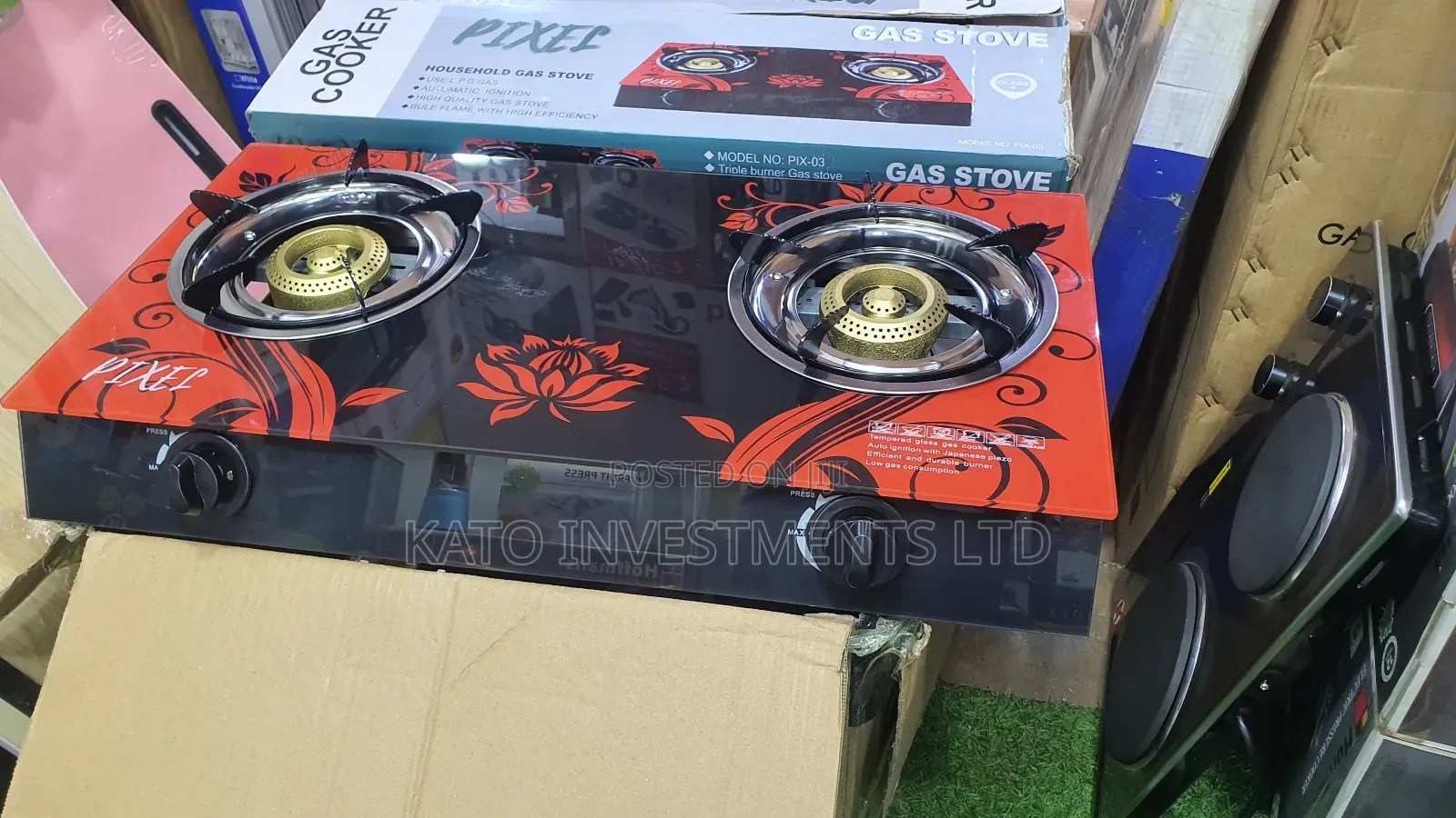 Pixel Glass Auto Ignition Burner Double