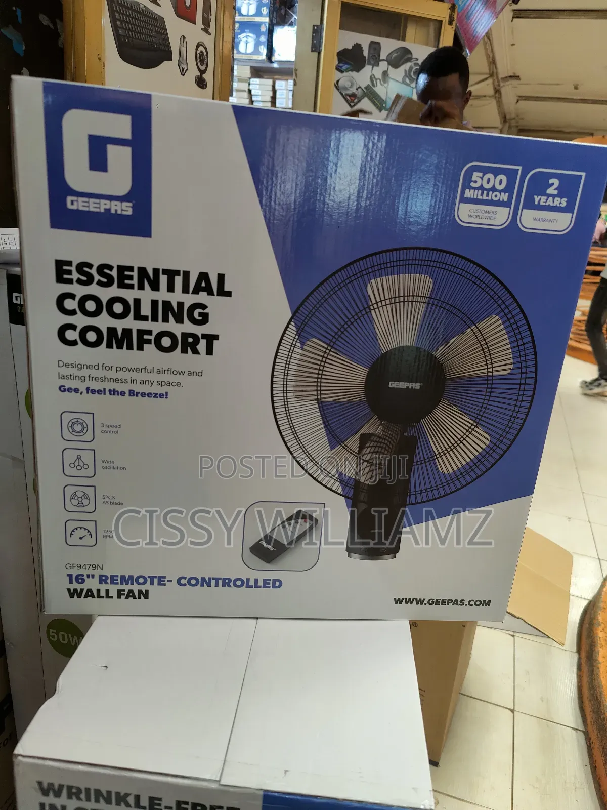 Geepas 16" Remote Controlled Wall Fan Geepas Wall Fan