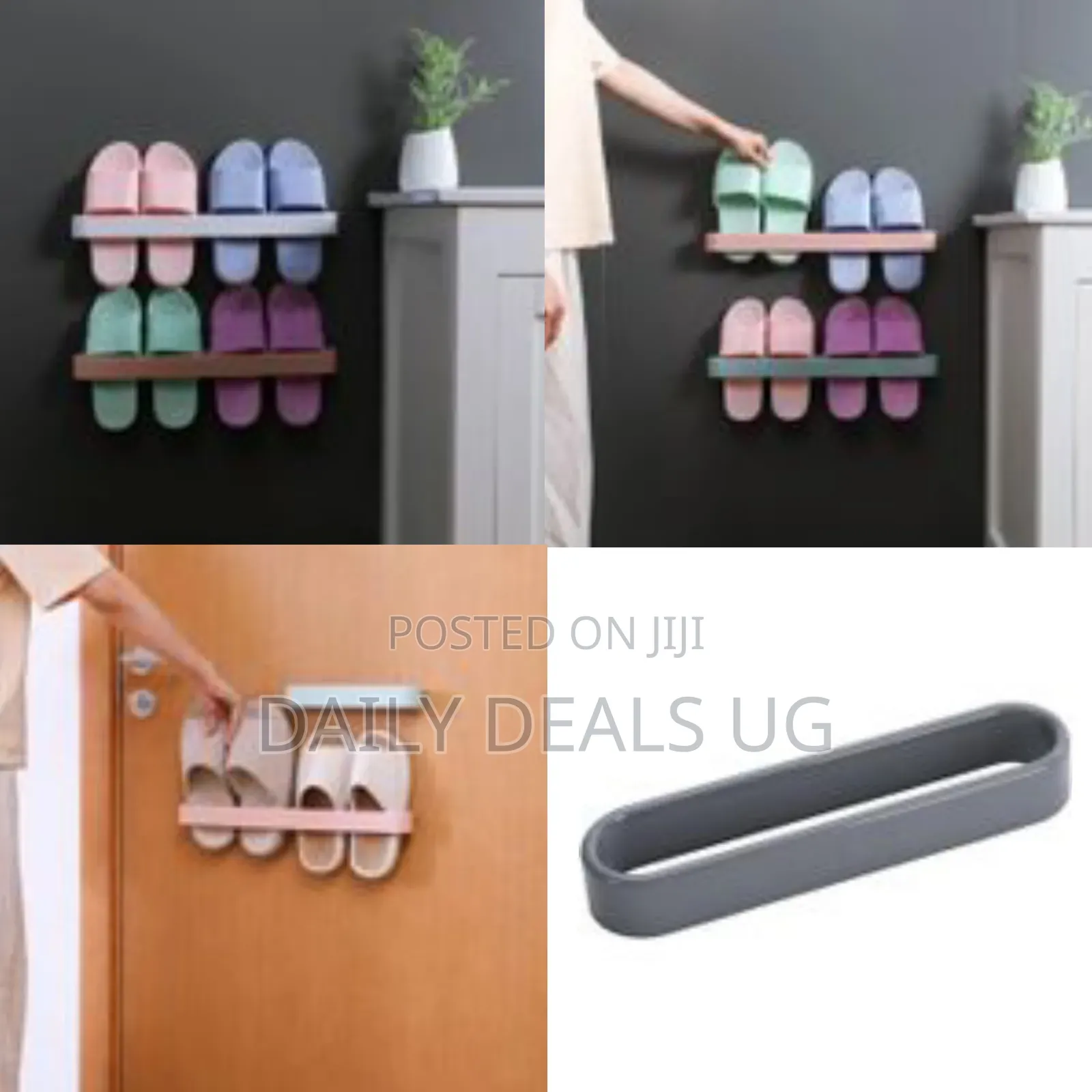 2 Piece of Wall Mounted Slipper Rack Slippers Organizer Storage Sandal