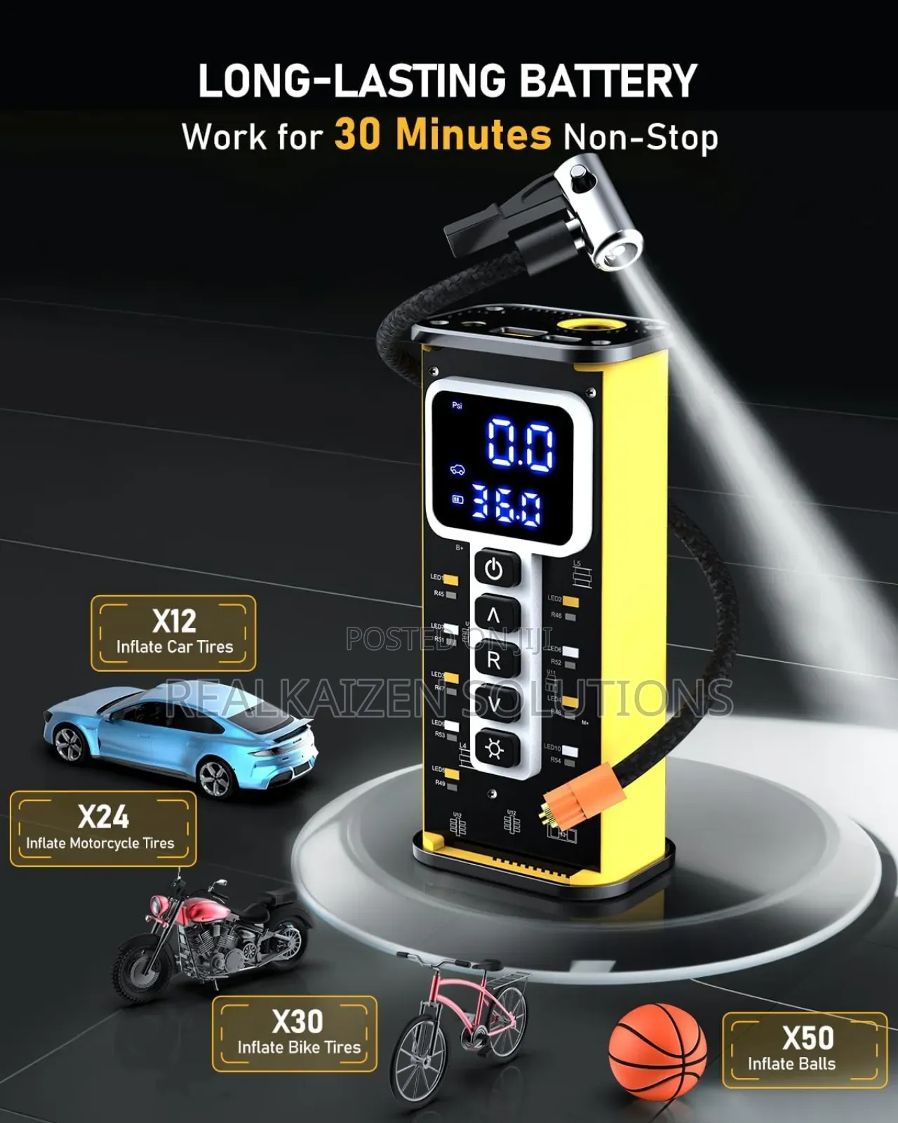 Digital Portable 12v Air Compressor Tyre Inflator