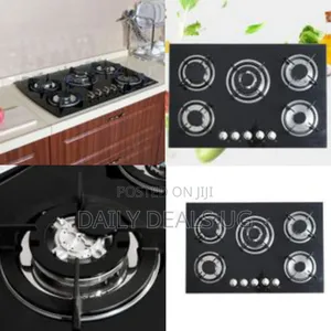 Digiwave 30'' Black Gas Stove Tempered Glass Panel Built-in Gas