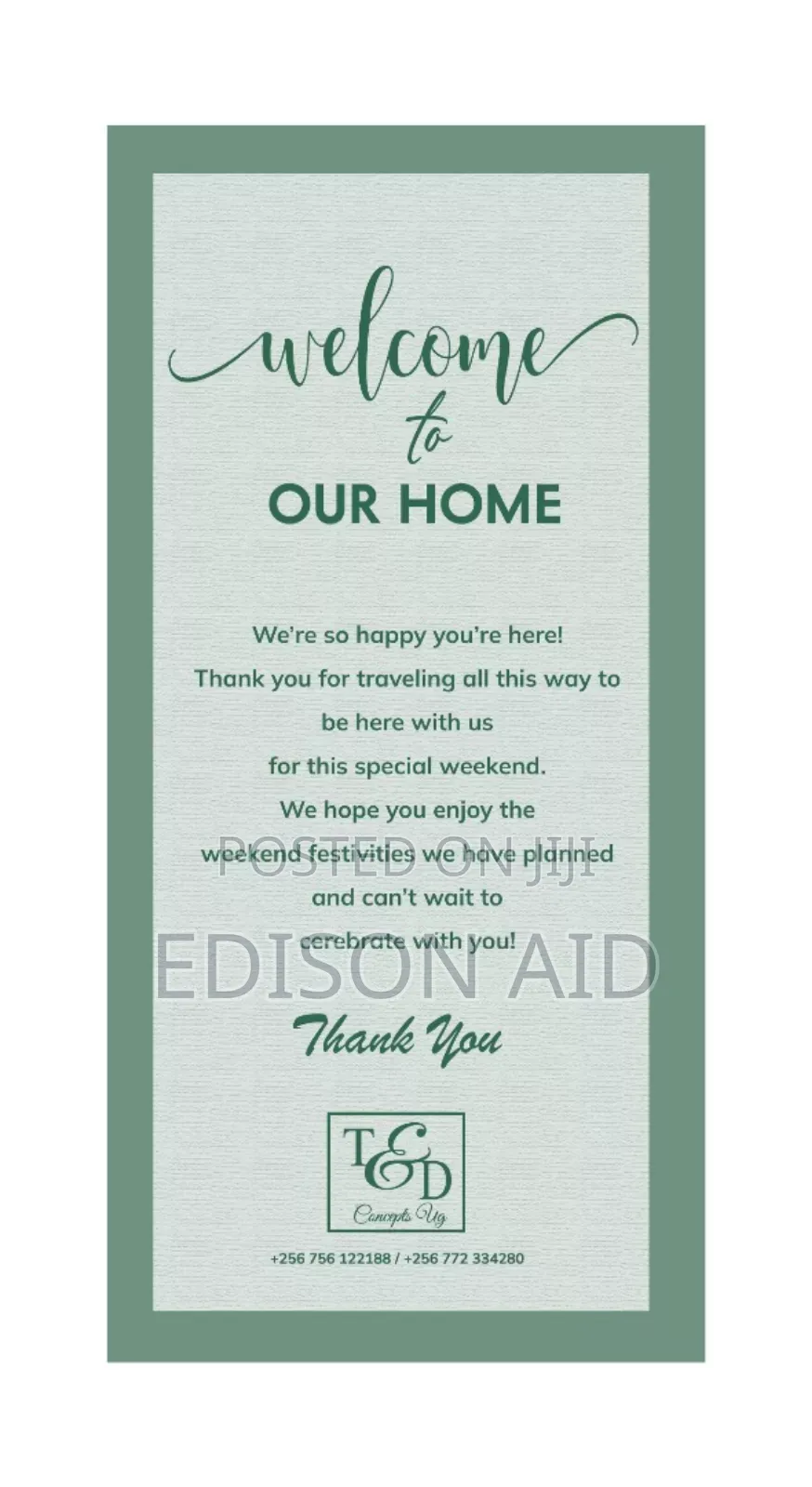 Plate Cards for Events