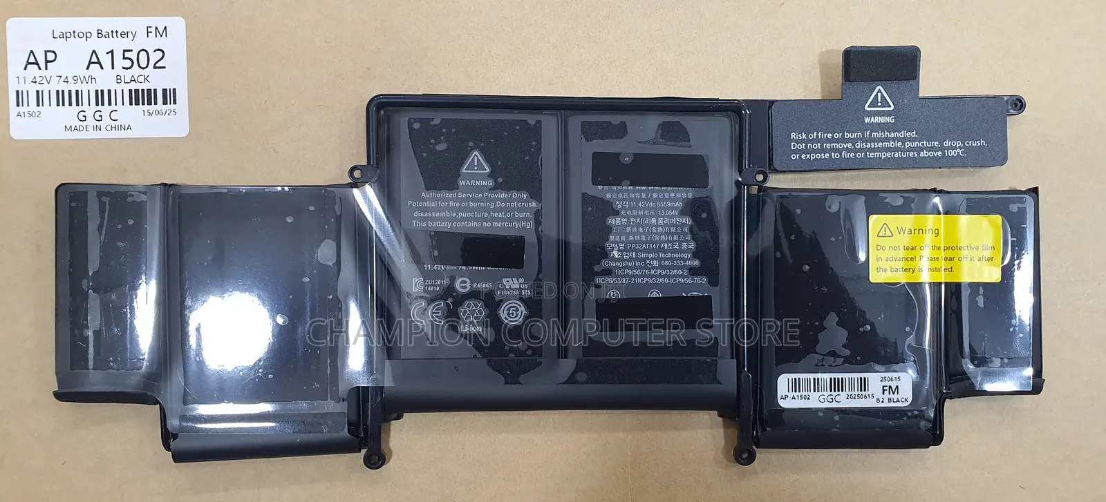 Apple A1502 for Macbook Pro A1582,A1493(Early 2015/Mid 2014/Late 2013)