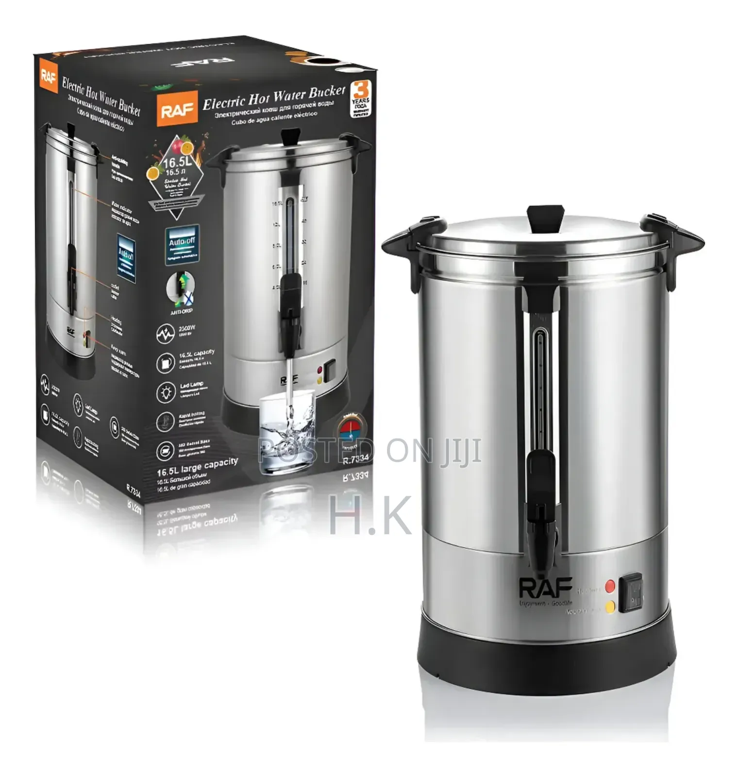 Electric Water Kettle Heater 10 Liters Silver Thermos