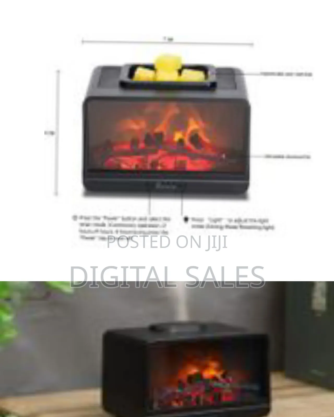 Dynamic Flame Fireplace Essential Oil Diffuser 300ml