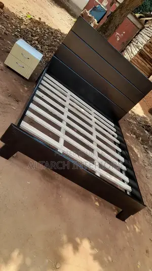 5x6 Flat Bed Well Finished In Black And A Bedside Drawer
