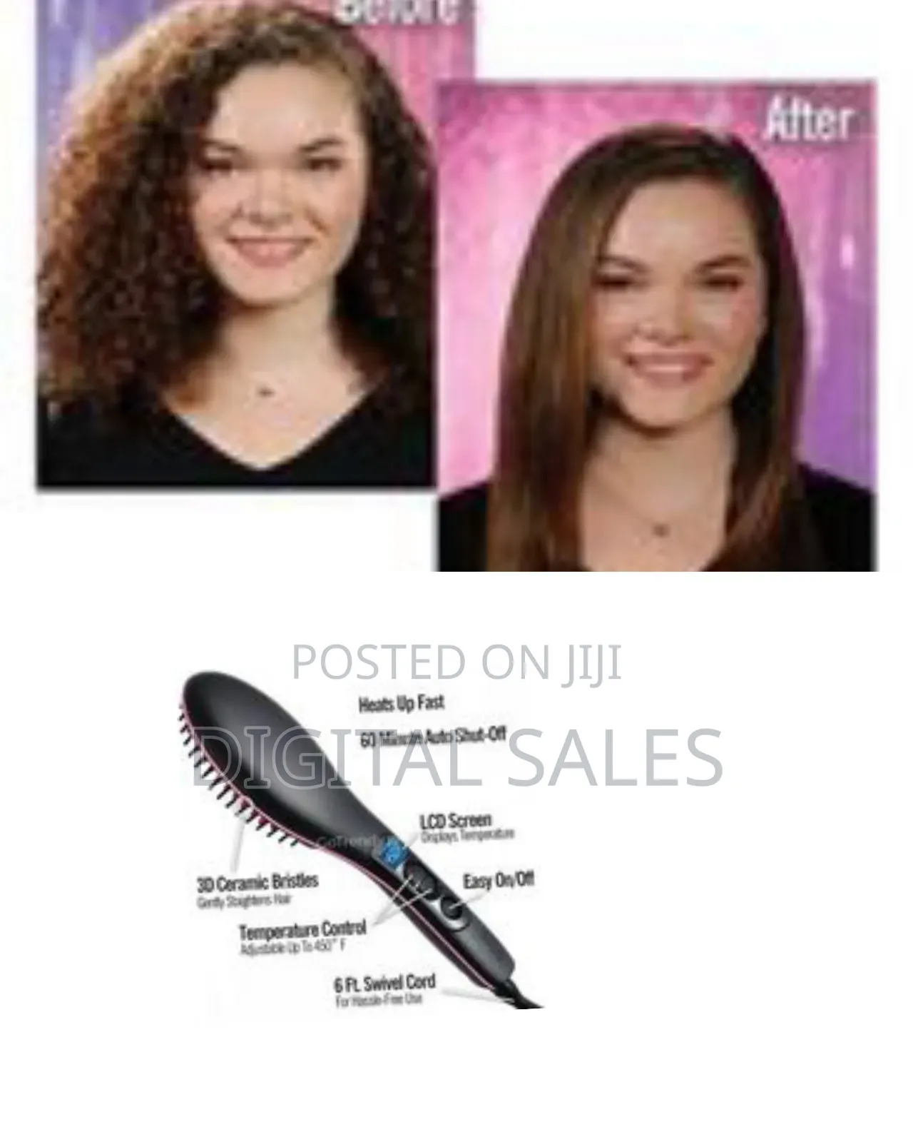 3 Ln1 Electric Fast Ceramic Styling Hair Straightener Brush -