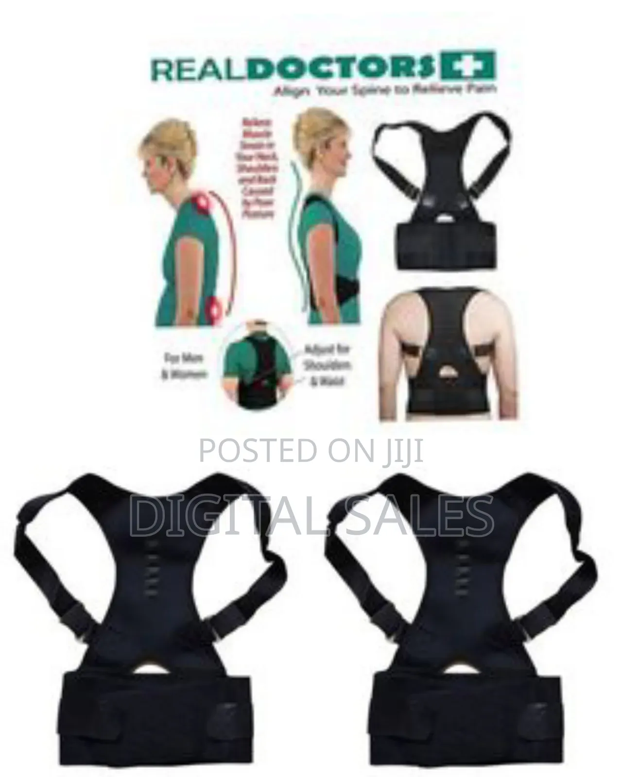 Medium Real Doctors Posture Shoulder Back Support Brace- Medium,
