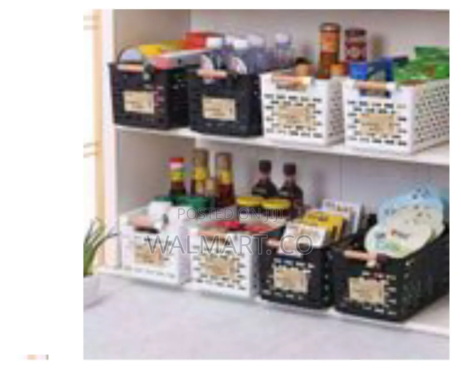 Fridge Storage Rack Shelf Holder Bathroom Desktop Basket-Black