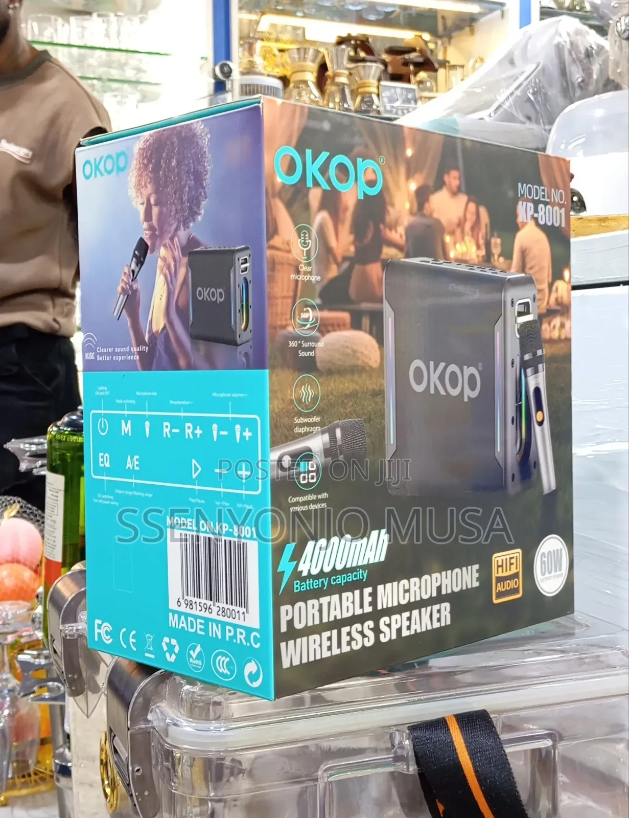 Okop Kp-8001 Portable Wireless Speaker With Microphone – 60w Hifi