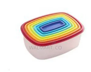 7 Piece Rainbow Plastic Storage Food Container-Multicolor