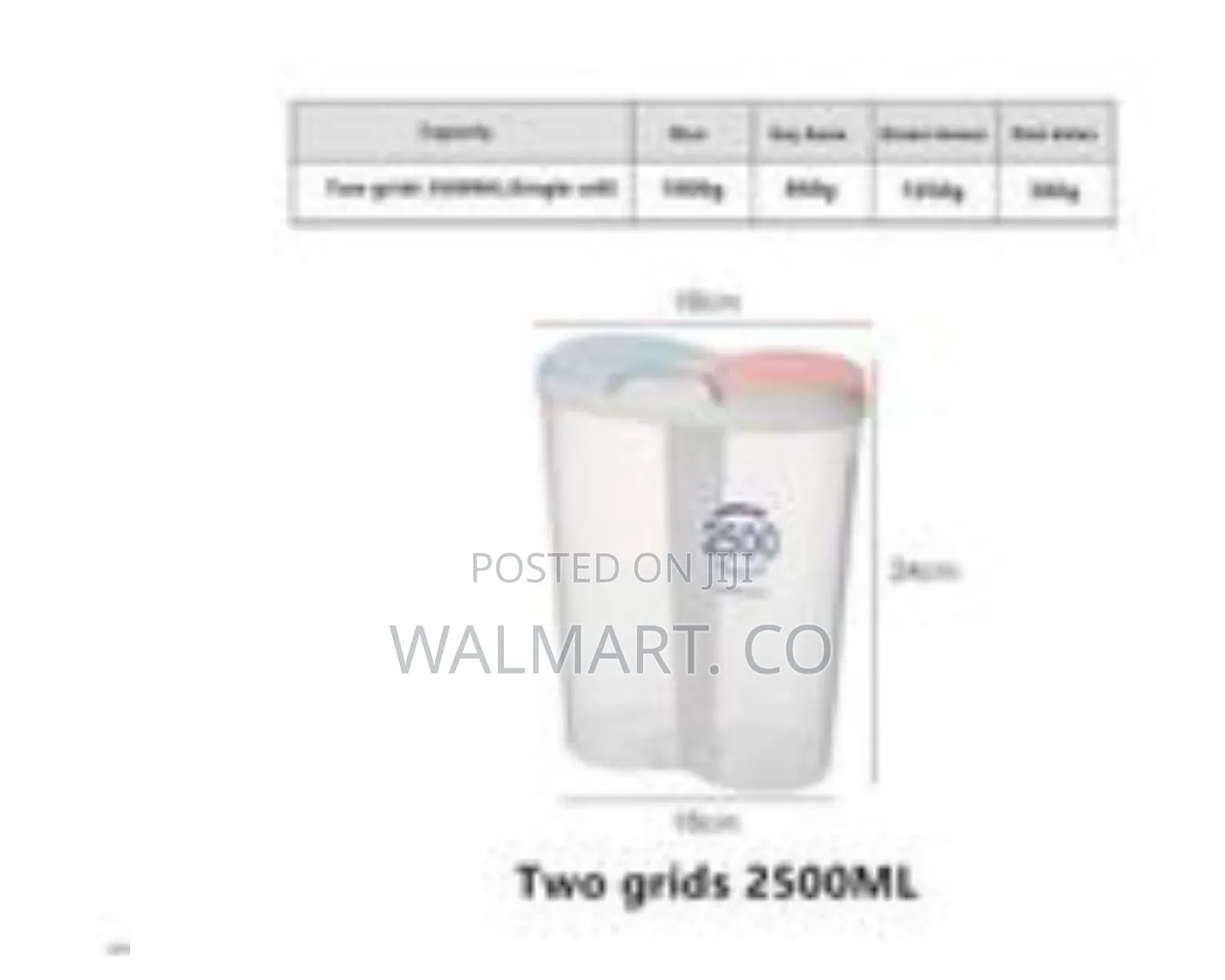 2 Section Cereal Food Dispenser Storage Jar Box