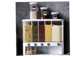 5 Grid Wall Mounted Storage Container 12l Food Dispenser-Multicolor