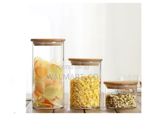 Glass Jars 3 in 1 Pack of Glass Storage Tins-Clear