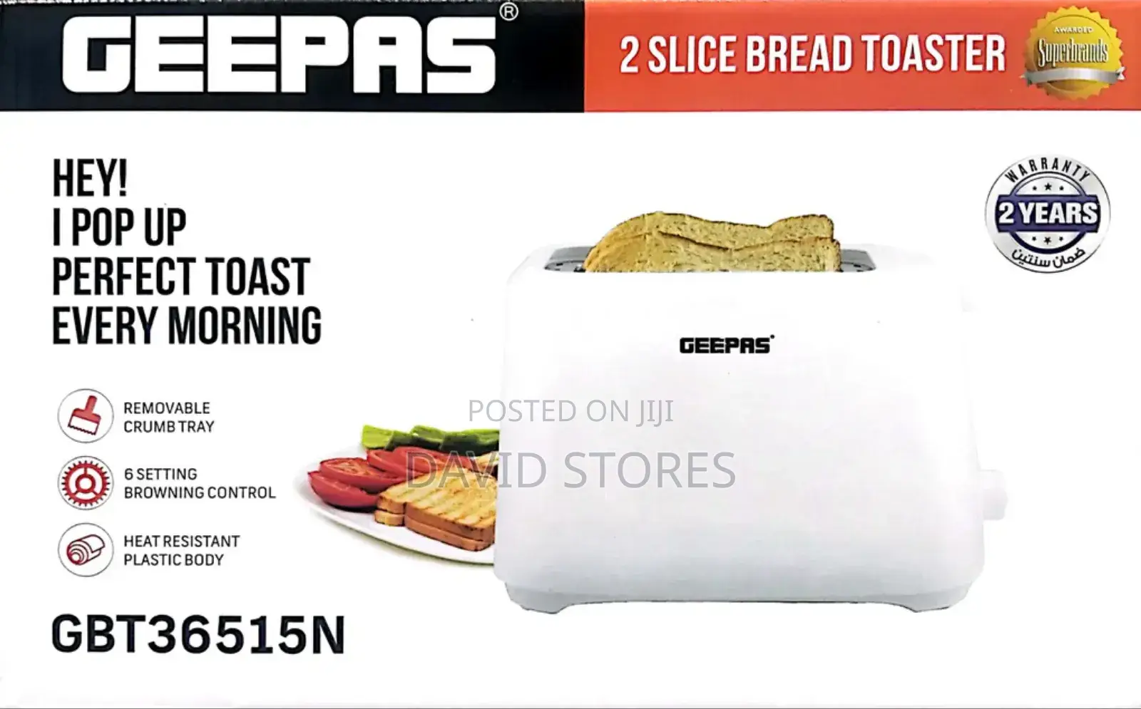 Geepas 2slice Bread Toaster