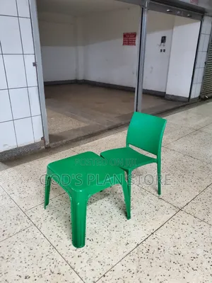 Plastic Chair and Table Set for Dining (Green)