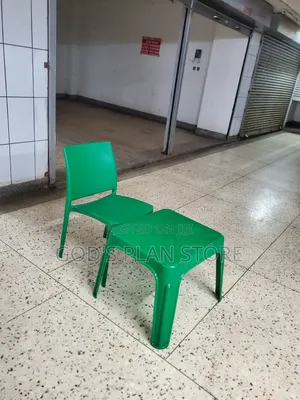 Plastic Chair and Table Set for Dining (Green)
