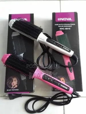 Nova 2-in-1 Electric Hair Styling Brush a Straightener and a Curler