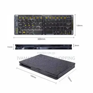 Ultra-Thin Folding Wireless Keyboard – Portable Compatible