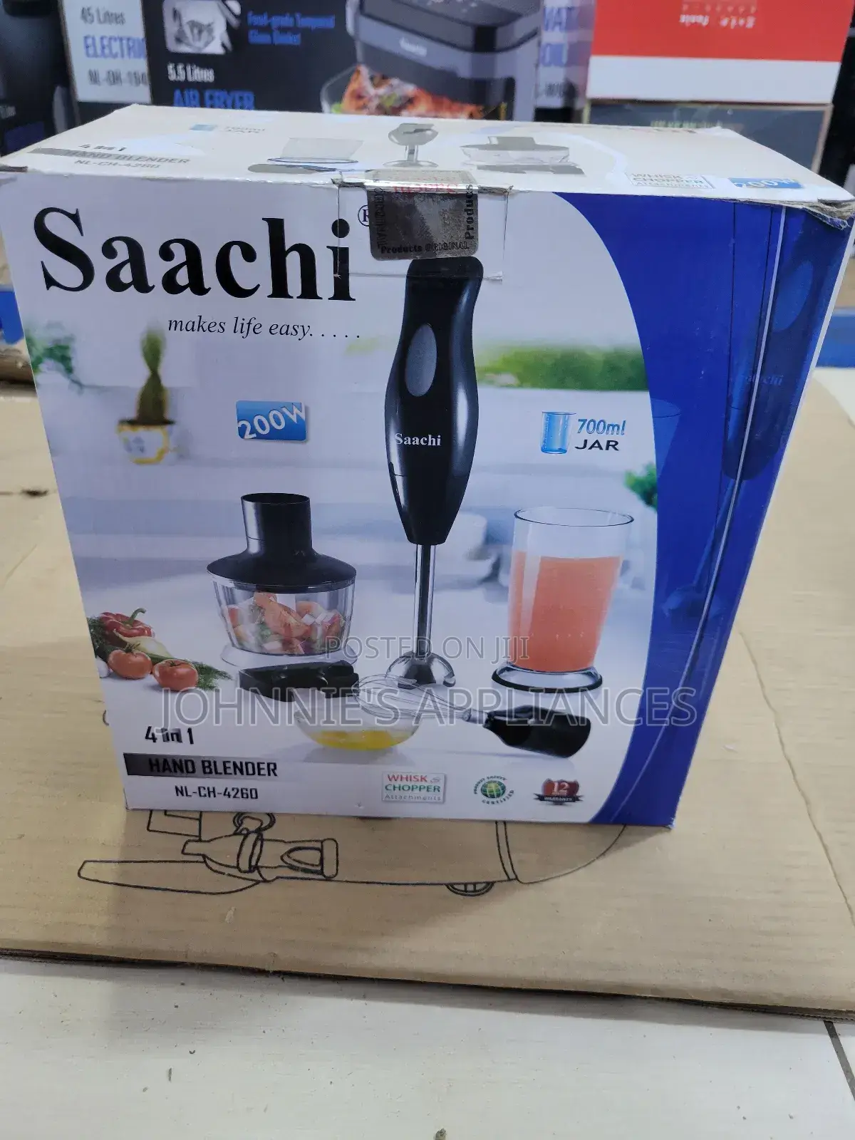 Saachi 4-in-1 Hand Blender – 200w (Model Nl-Ch-4260)