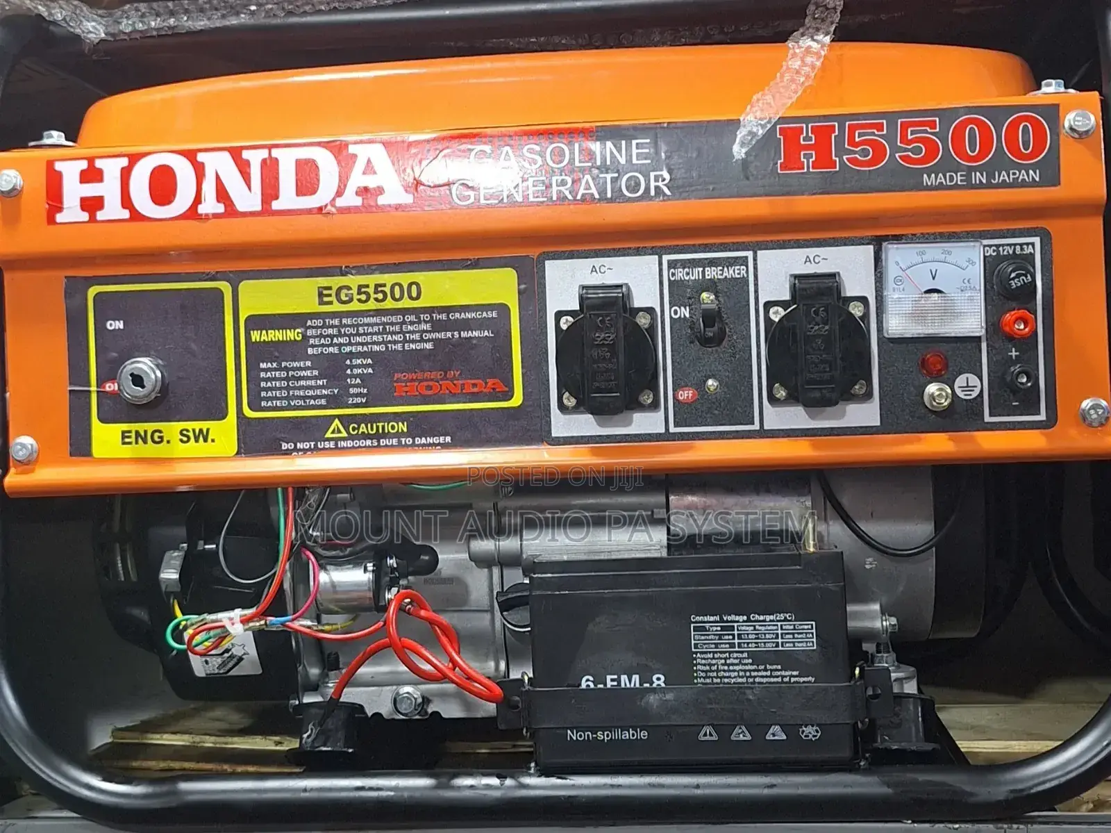Honda Gasoline Generator . H5500. Made in Japan