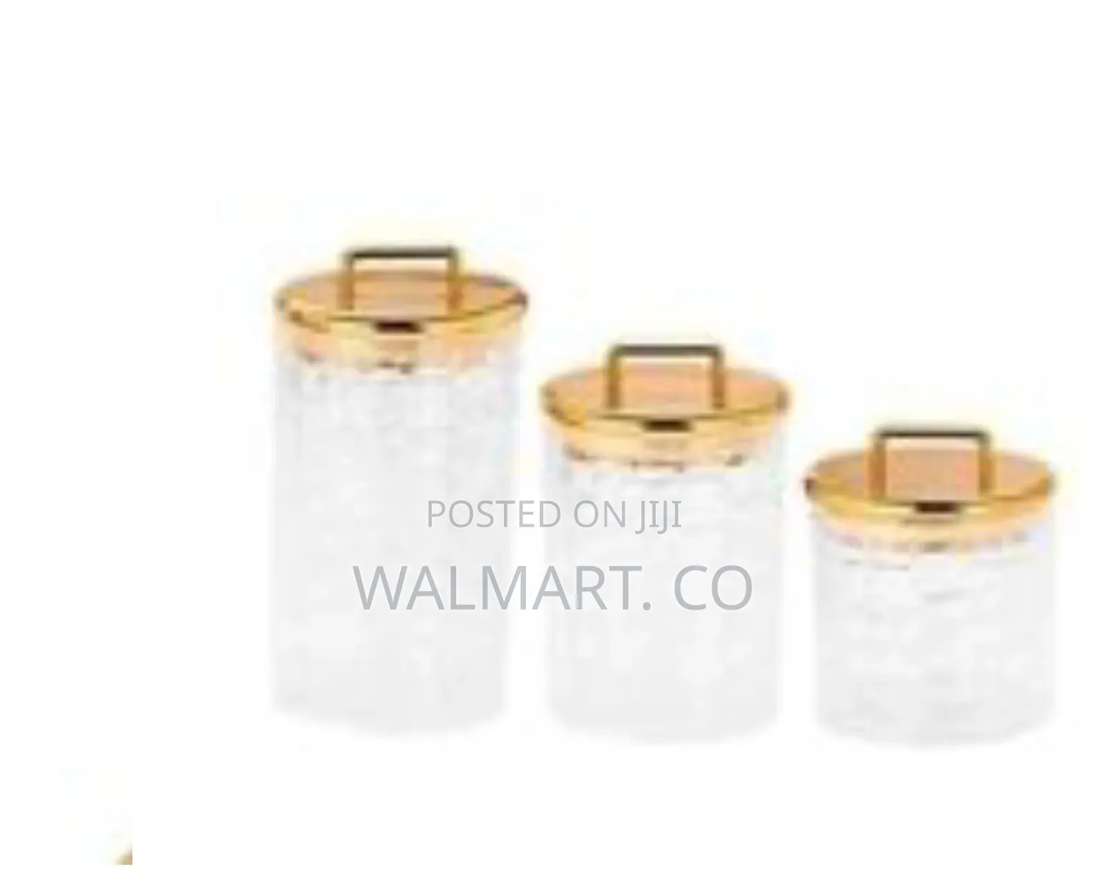 3 Piece Acrylic Canisters Sealed Cookie Jar Wt Airtight Lid-Colourless