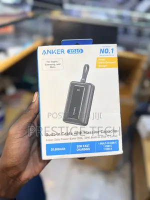 Anker Zolo Power Bank 20,000mah 30w With Built In Type C Cable