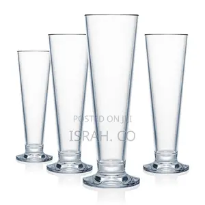 6 Pieces of Contemporary Polycarbonate Footed Pilsner Glass