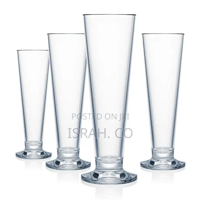 6 Pieces of Contemporary Polycarbonate Footed Pilsner Glass