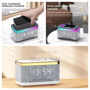Multifunction Bluetooth Speaker Alarm Clock Wireless Charger