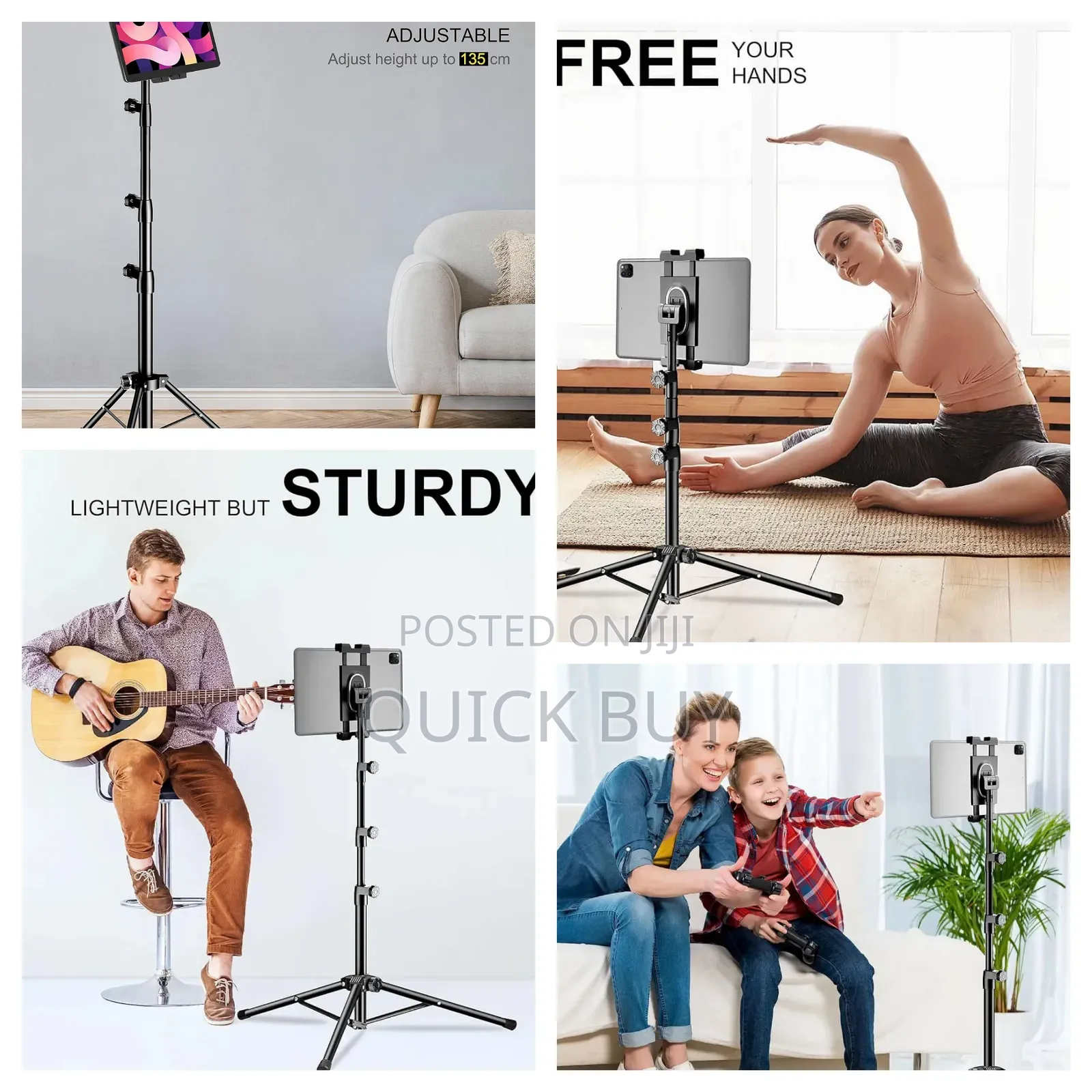 Height Adjustable Tablet and Phone Floor Stand