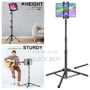 Height Adjustable Tablet and Phone Floor Stand